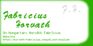 fabricius horvath business card